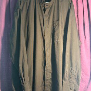 3XLT Banded Collar Men's Long Sleeve Shirt